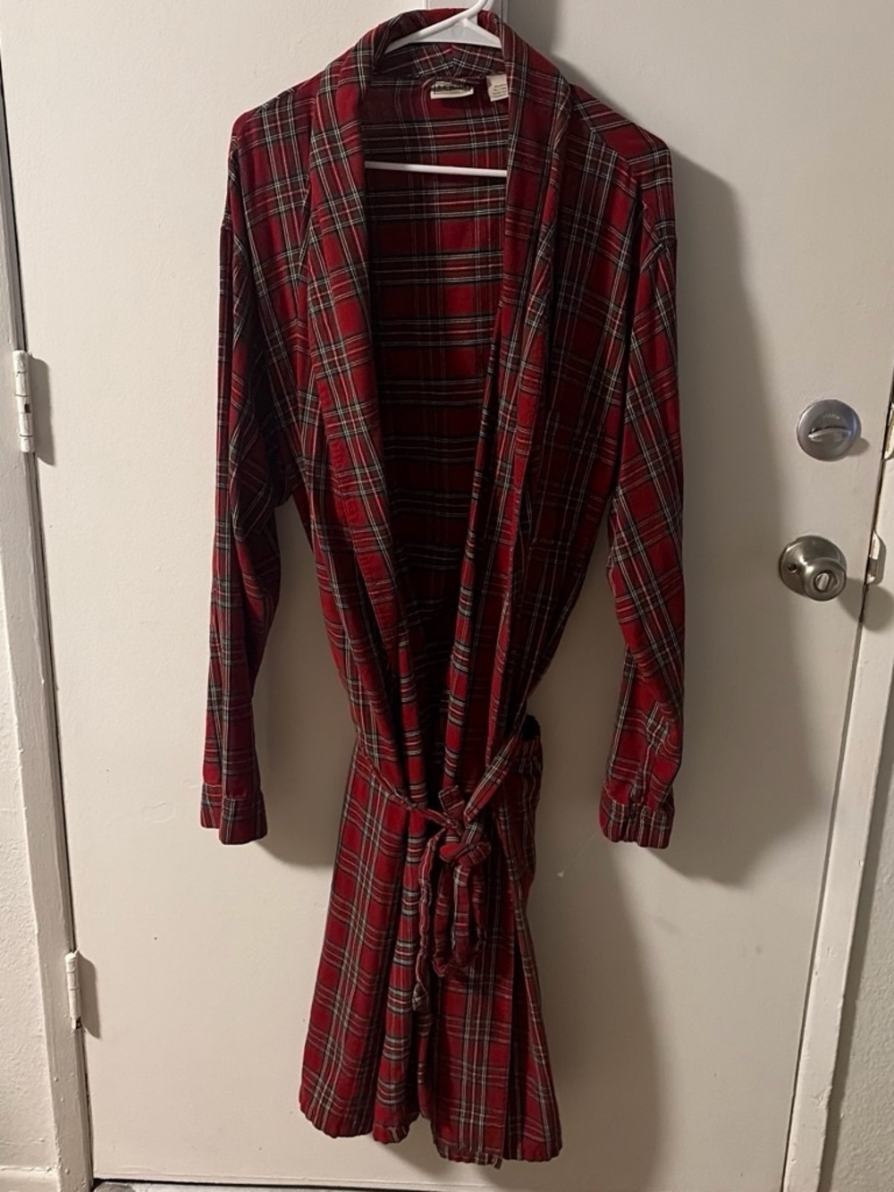 L.L. Bean Mens Red Plaid Robe